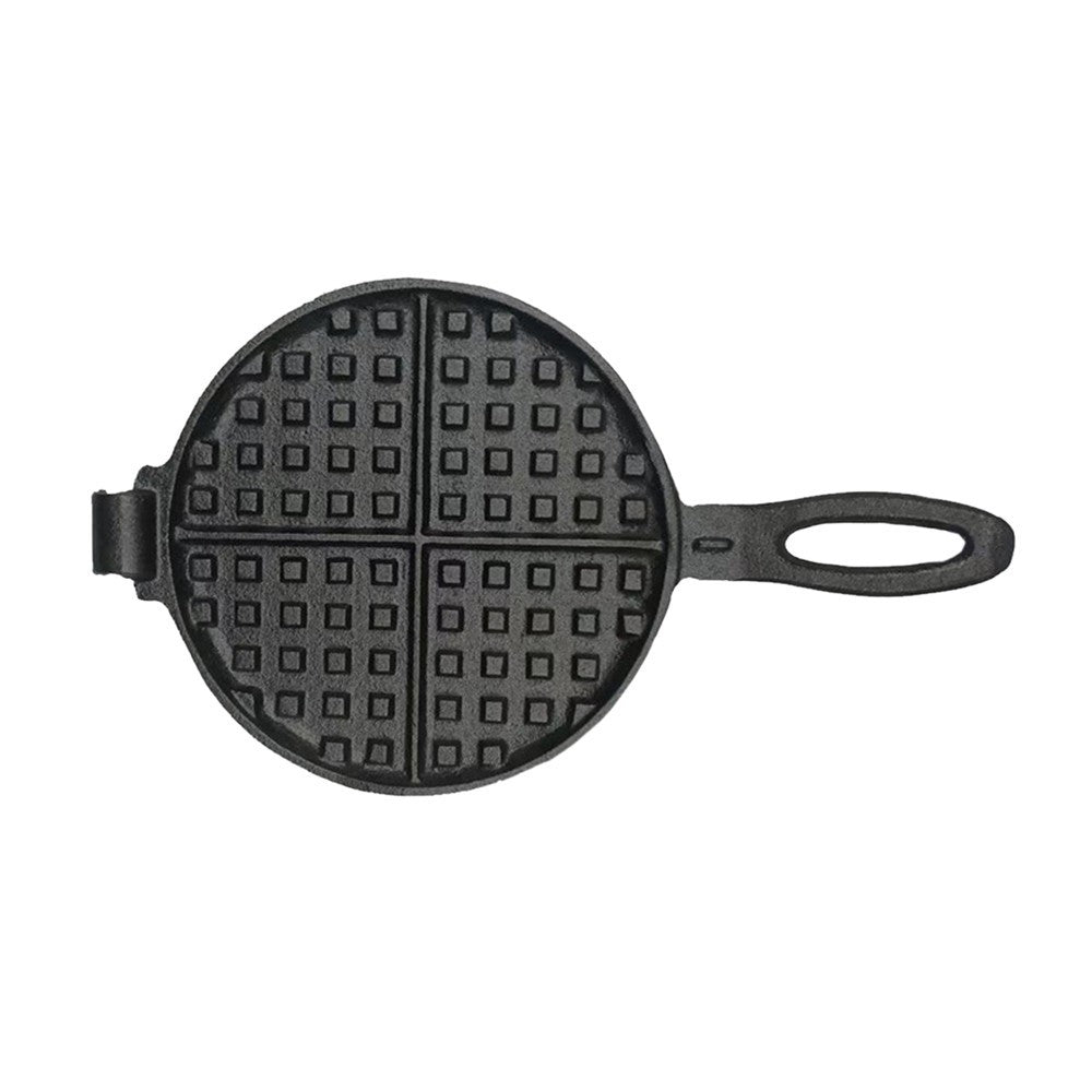 Cast Iron Waffle Maker Pan 6In Stove Top Waffle Iron Cookware, Portable Camping