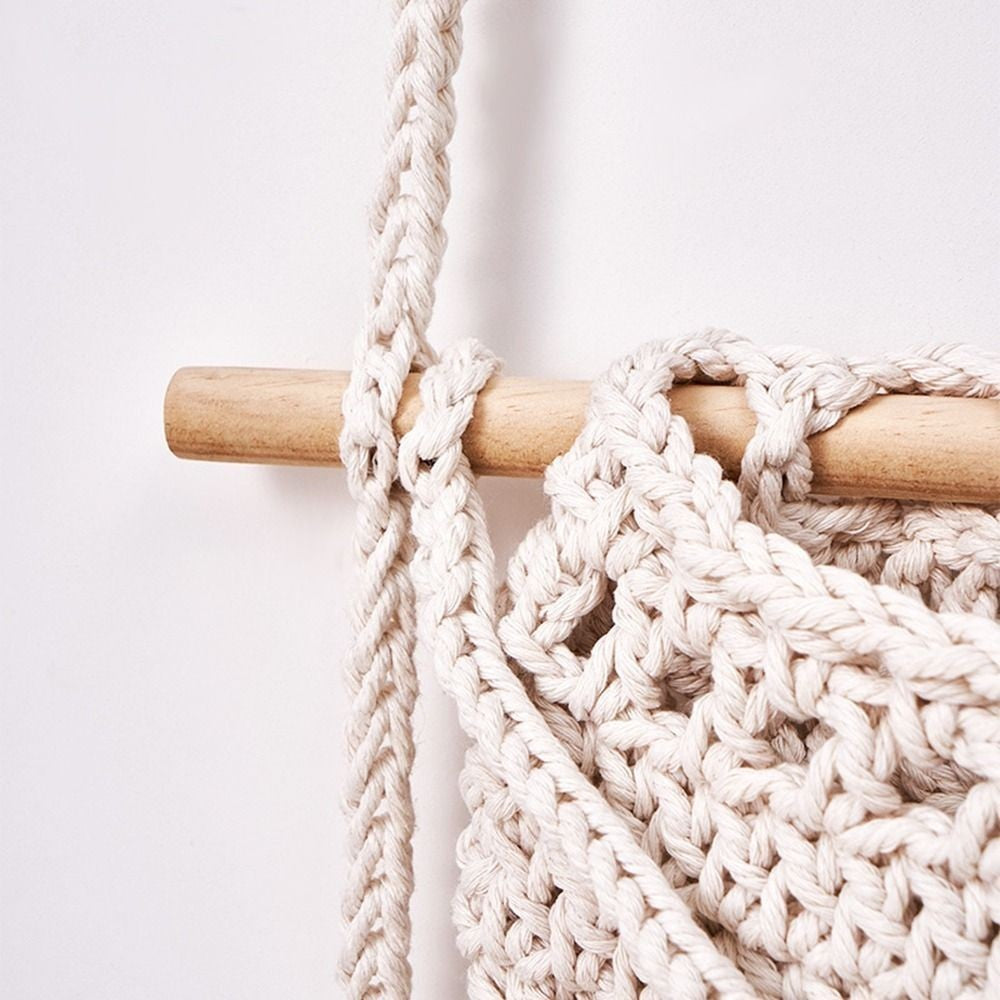 1/3-Tier Macrame Fruit Hammock Storage Basket Hanging Vegetable Holder Pockets