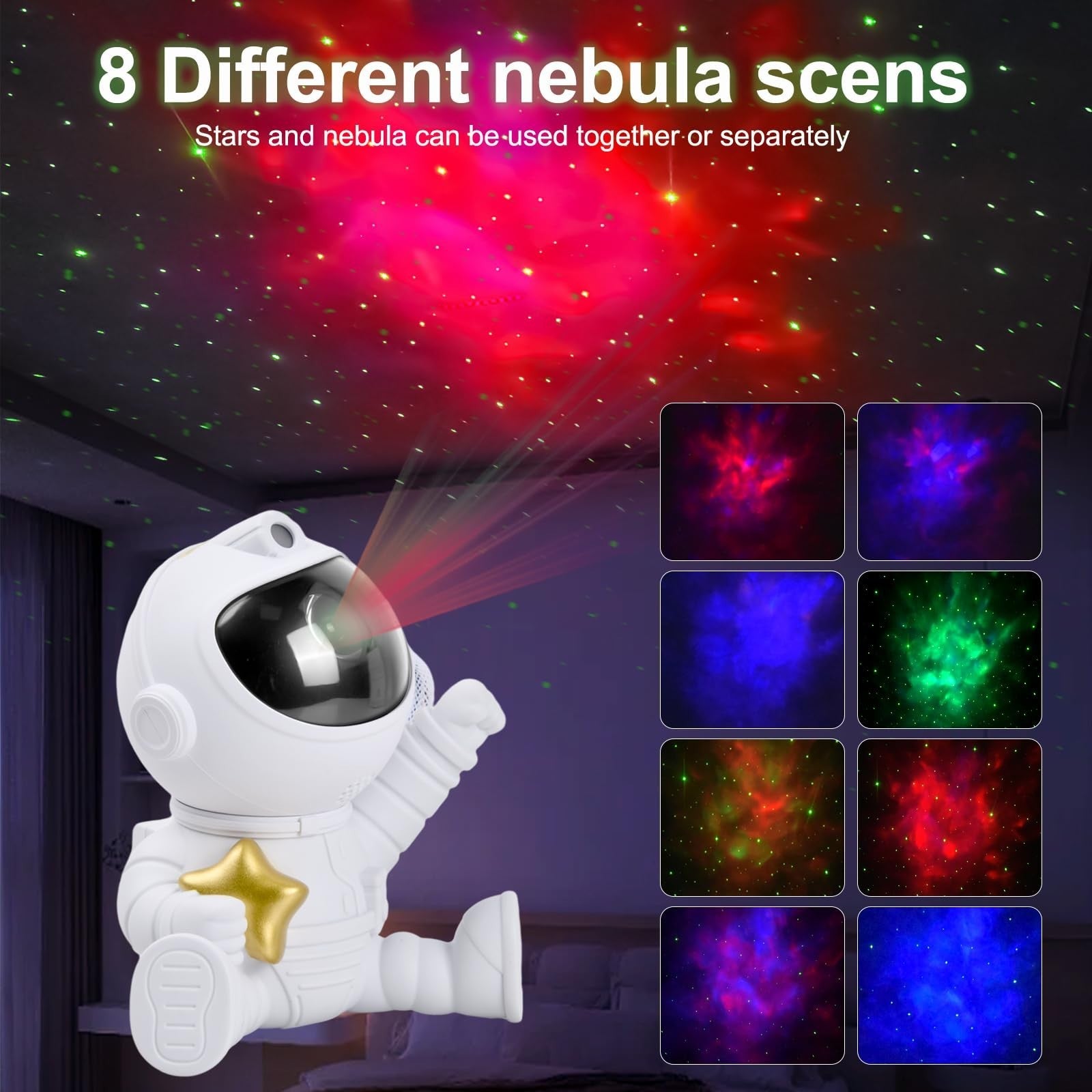 Astronaut Star Galaxy Projector LED Nebula Night Light Remote Kids Room Decor UK