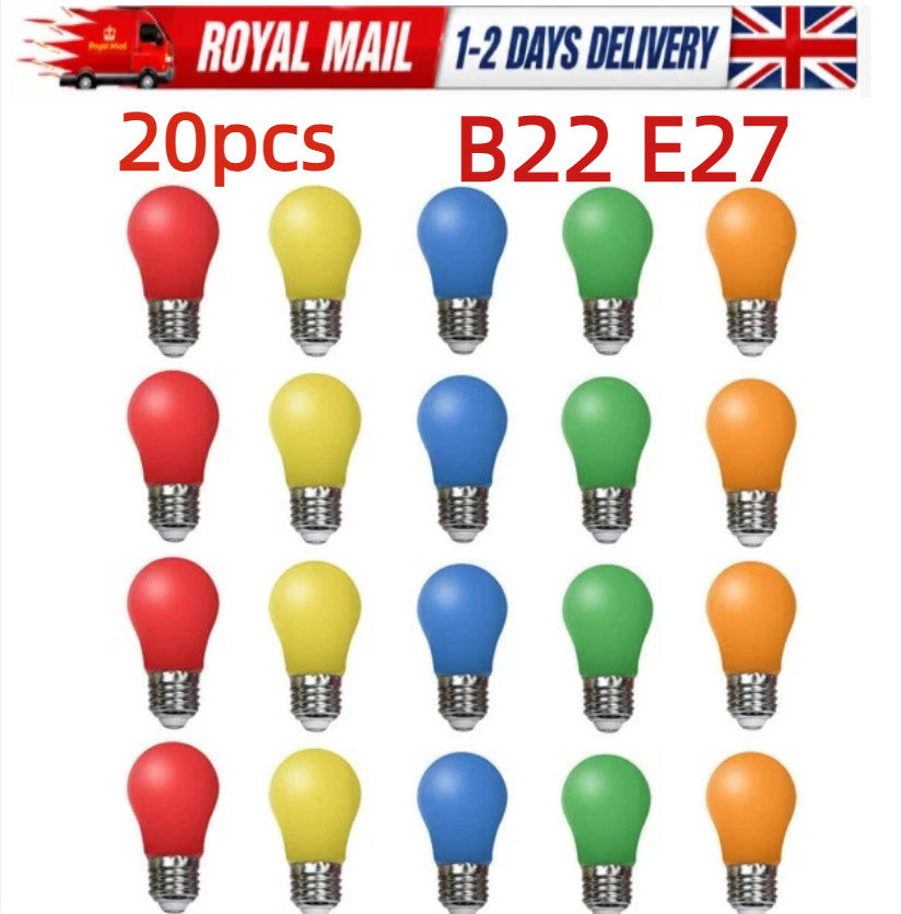 20pcs 5W B22 E27 LED Coloured Bulbs Garden Party Wedding Fairy Festoon Lights