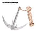 Fishing/Rock Climbing Claw With Rope Folding Boats Anchor Grappling Hook Tool UK