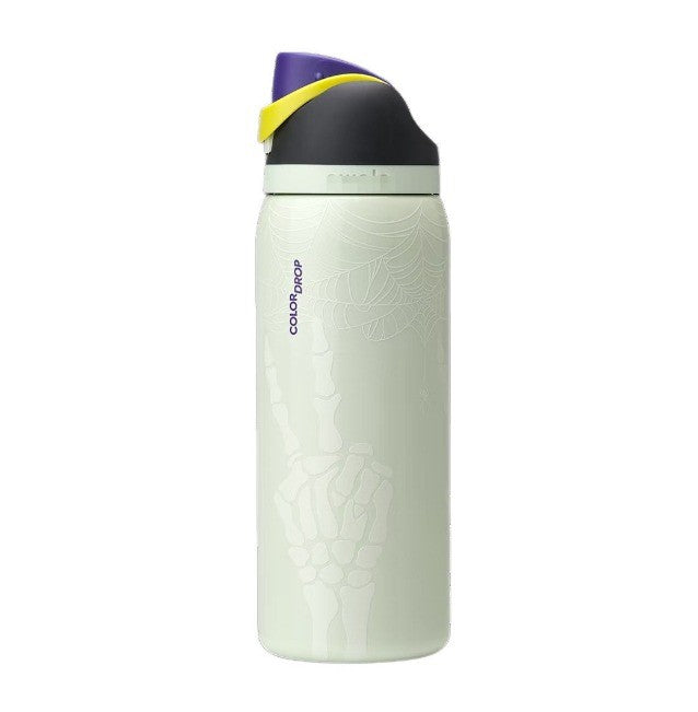 Owala Freesip 32oz Halloween RIP Skeleton Web GITD Multicolor Cup Bottle