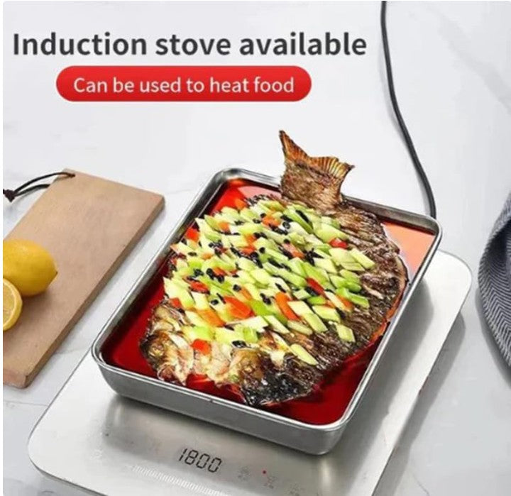 Stainless Steel Baking Pans Cake Pan,Stainless Steel Square Plate With Lid
