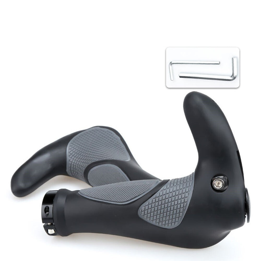 2PCS Ergonomic Rubber Bar End Handlebar Grips Cycling Bicycle MTB Mountain Bike