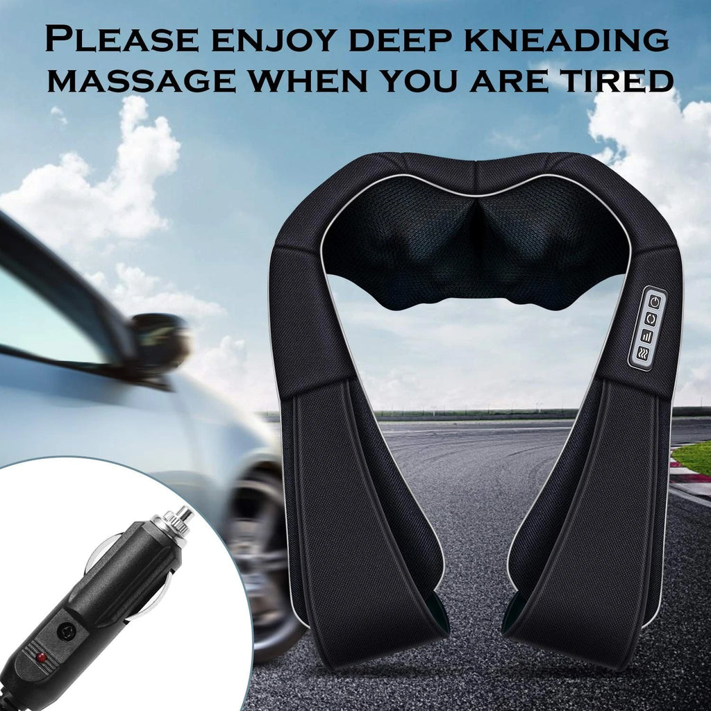 Neck Shoulder Massager Pillow Heated Deep Tissue Back Body Muscle ReliefMassager