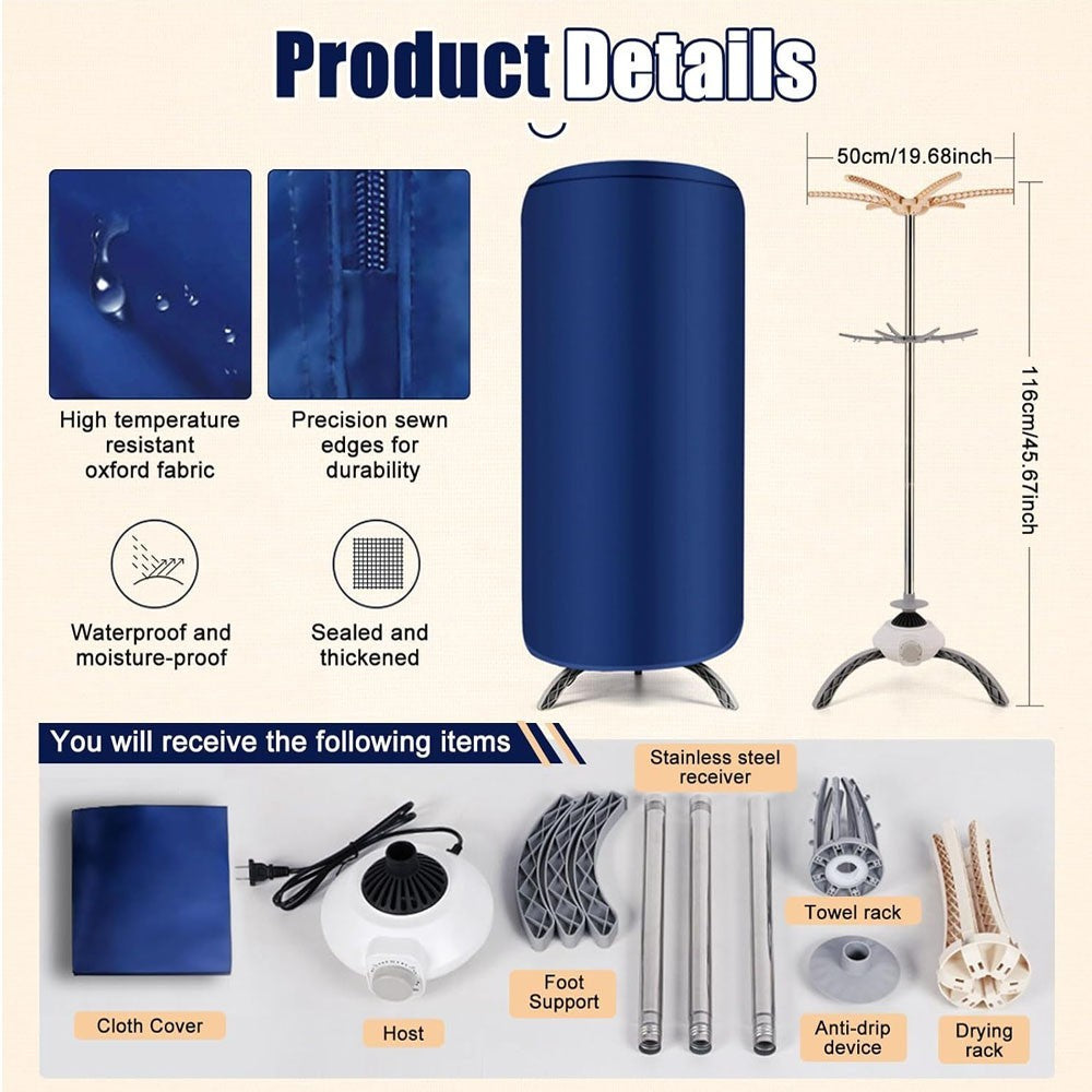 Electric Clothes Dryer Portable Buddy Fast Hot Air Drying Machine Indoor Home UK