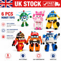 Car Action Figure Gift Robocar Toys 6Pcs POLI ROY AMBER HELLY Robot Transformers