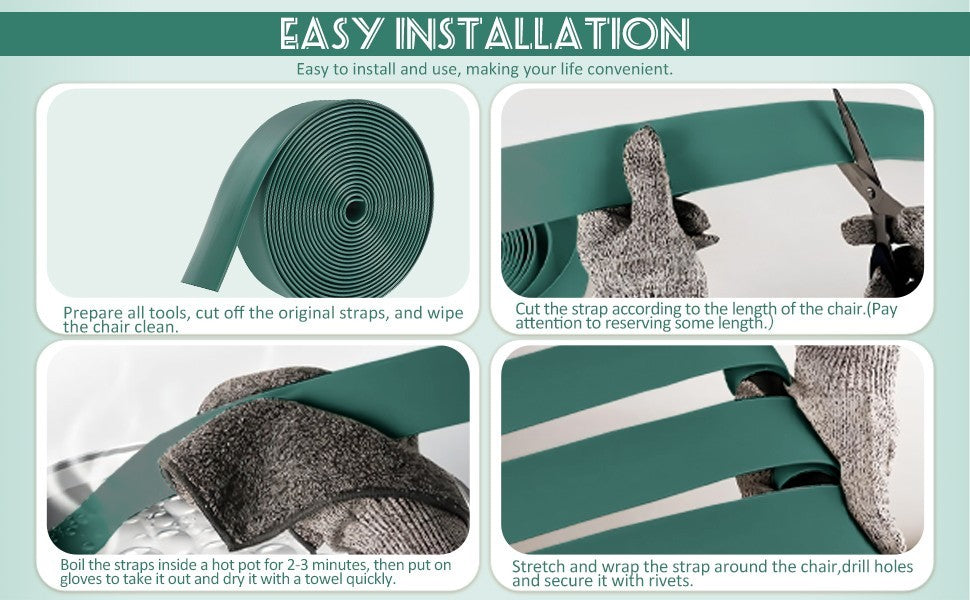 Patio Chair Repair, 2 Inch X 10 Feet Vinyl Straps 5cm Width
