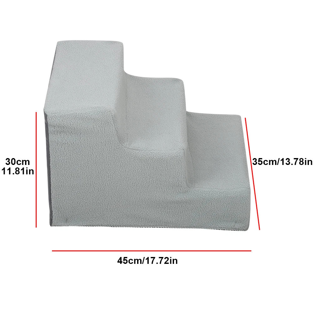 3 Steps Dog Stairs Pet Steps For Bed Sofa Cats Ladder Ramp with Removable Cover