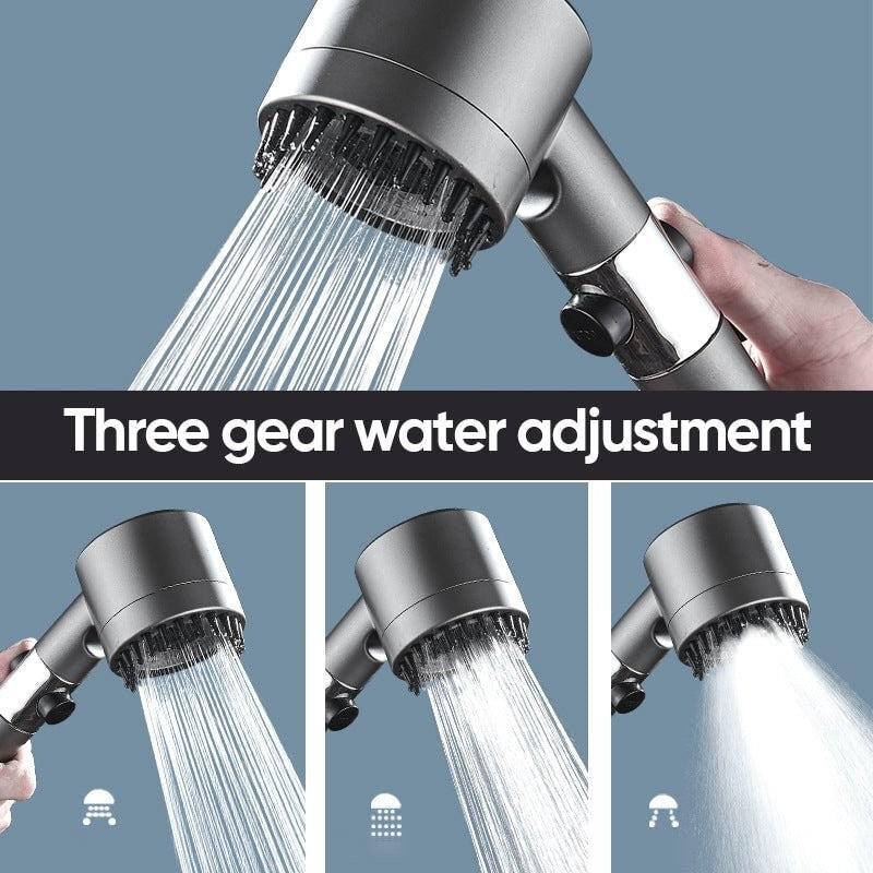 High Pressure Shower Head 3 Modes Water Saving Filter Scalp Body Massage Set