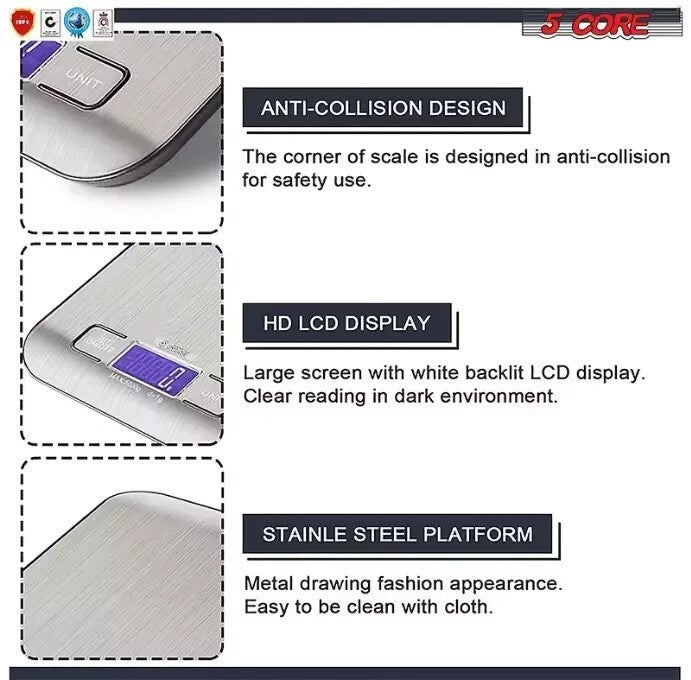 Digital 10kg Kitchen Scales Electronic Food Weight Balance LCD Postal Scale