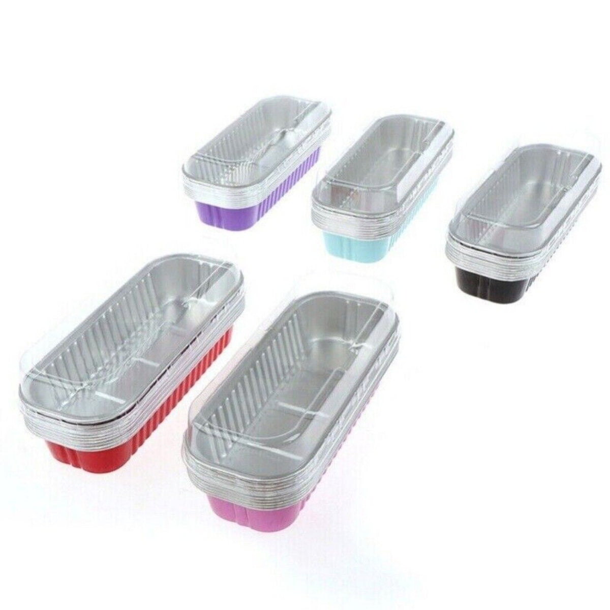 10pcs Aluminum Foil Baking Cake Box Cupcake Baking Pan Pudding Box With Lid sh