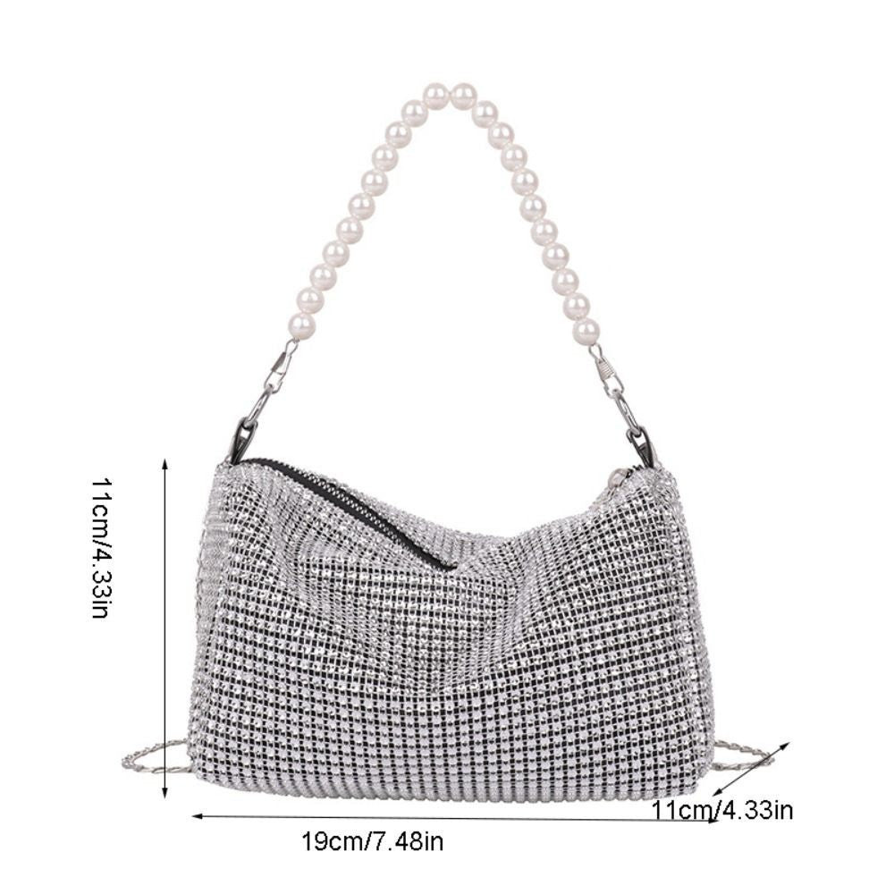 Glitter Box Handbag Rhinestone Ladies Shoulder Bag Evening Banquet Bags Party UK