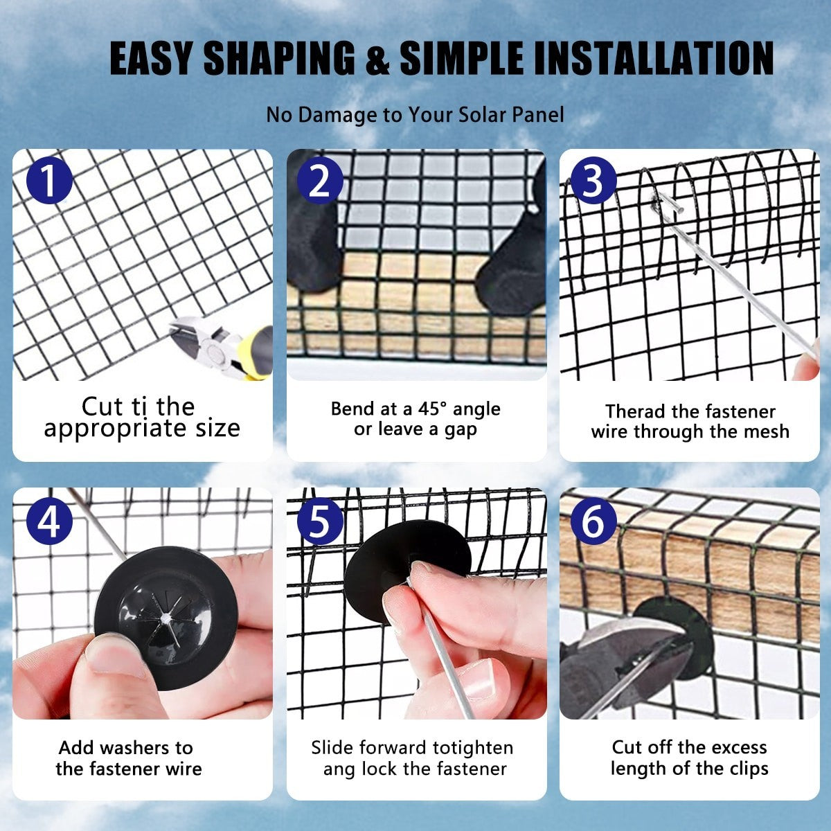 30M Solar Panel Bird Wire Mesh Guard Kit Proofing Pigeons Pest Clips Net Critter