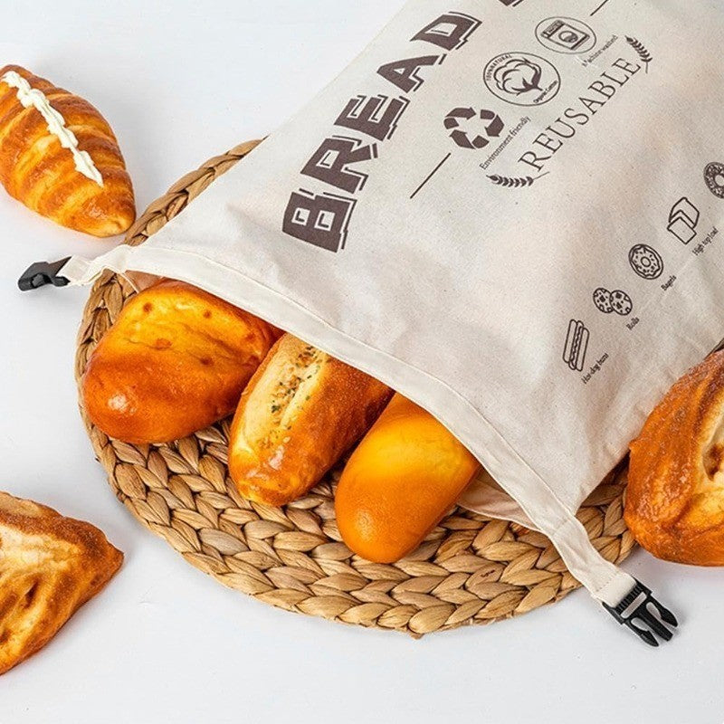 Premium Extra Large Reusable Beeswax Bread Bags Cotton Linen Storage Keep Fresh