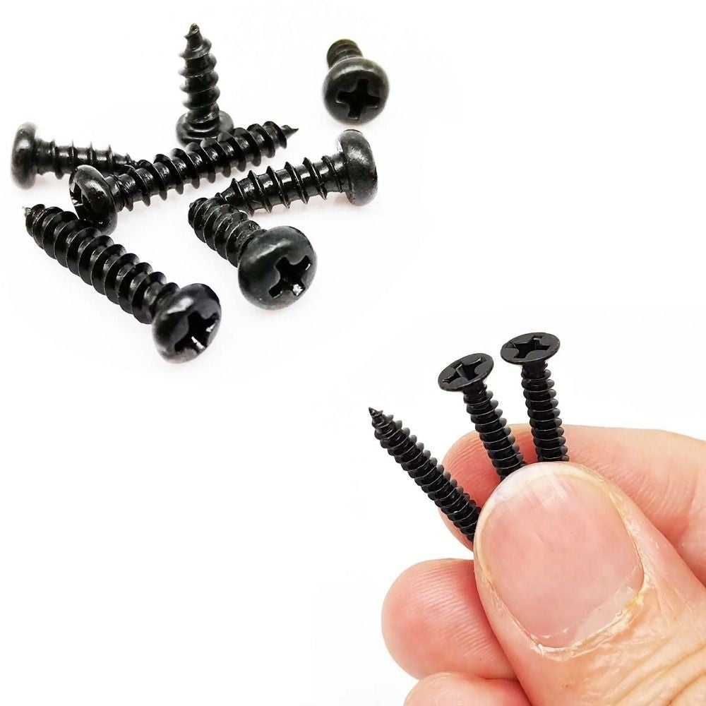 1000PCS Self-tapping Screws M1/M1.2/M1.4/M1.7 Black Pan Head Cross Head Set Kits