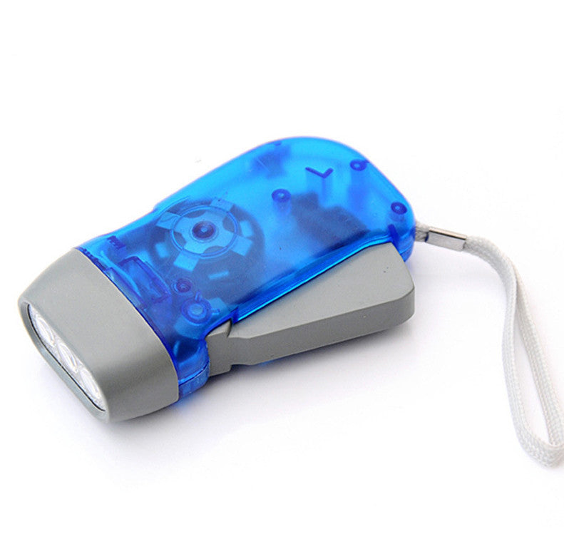 2X LED Torch Power Hand Crank Flashlight Wind Up Super Bright Camping Light