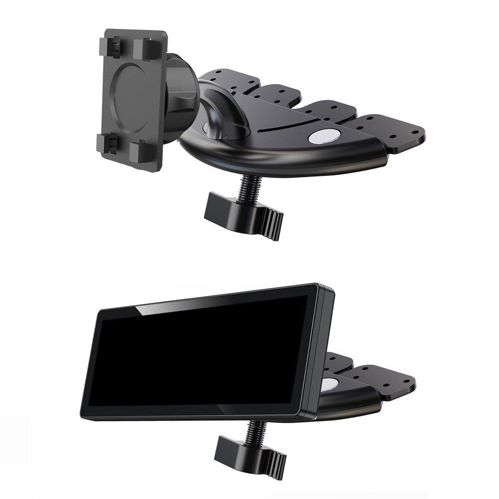 Secure CD Slot Car Mount for CarPlay with Adjustable Viewing Angles Black