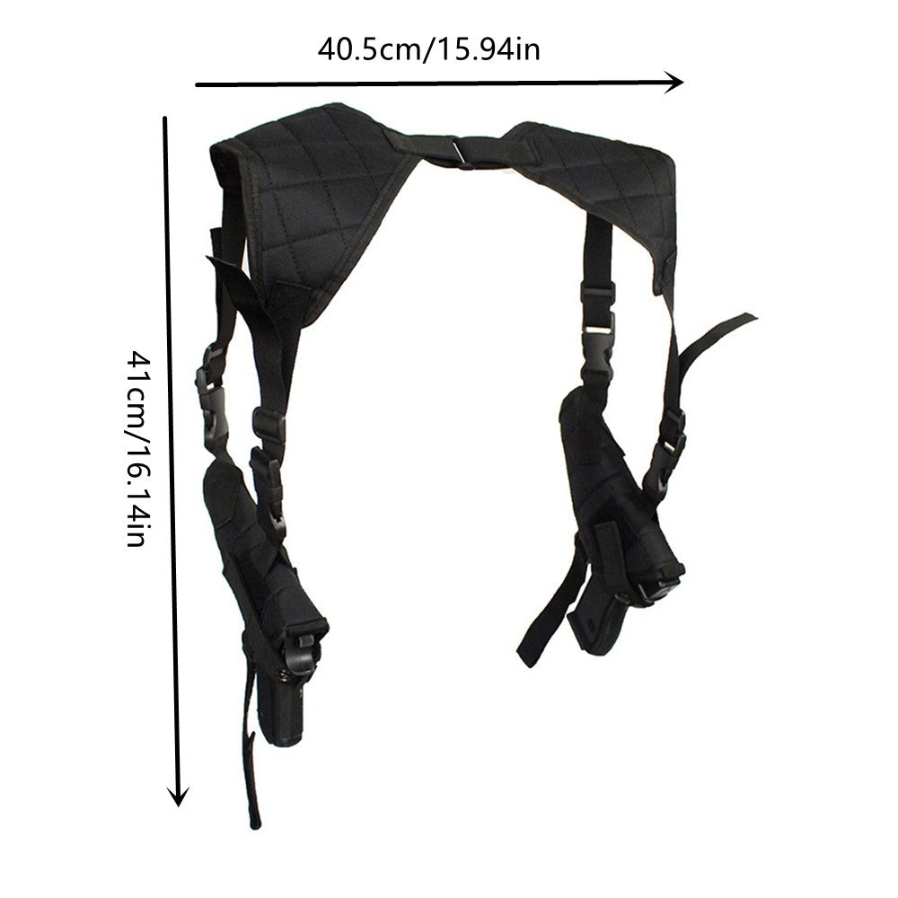Tactical hand gun shoulder holster black under arm double soft pistol holster@