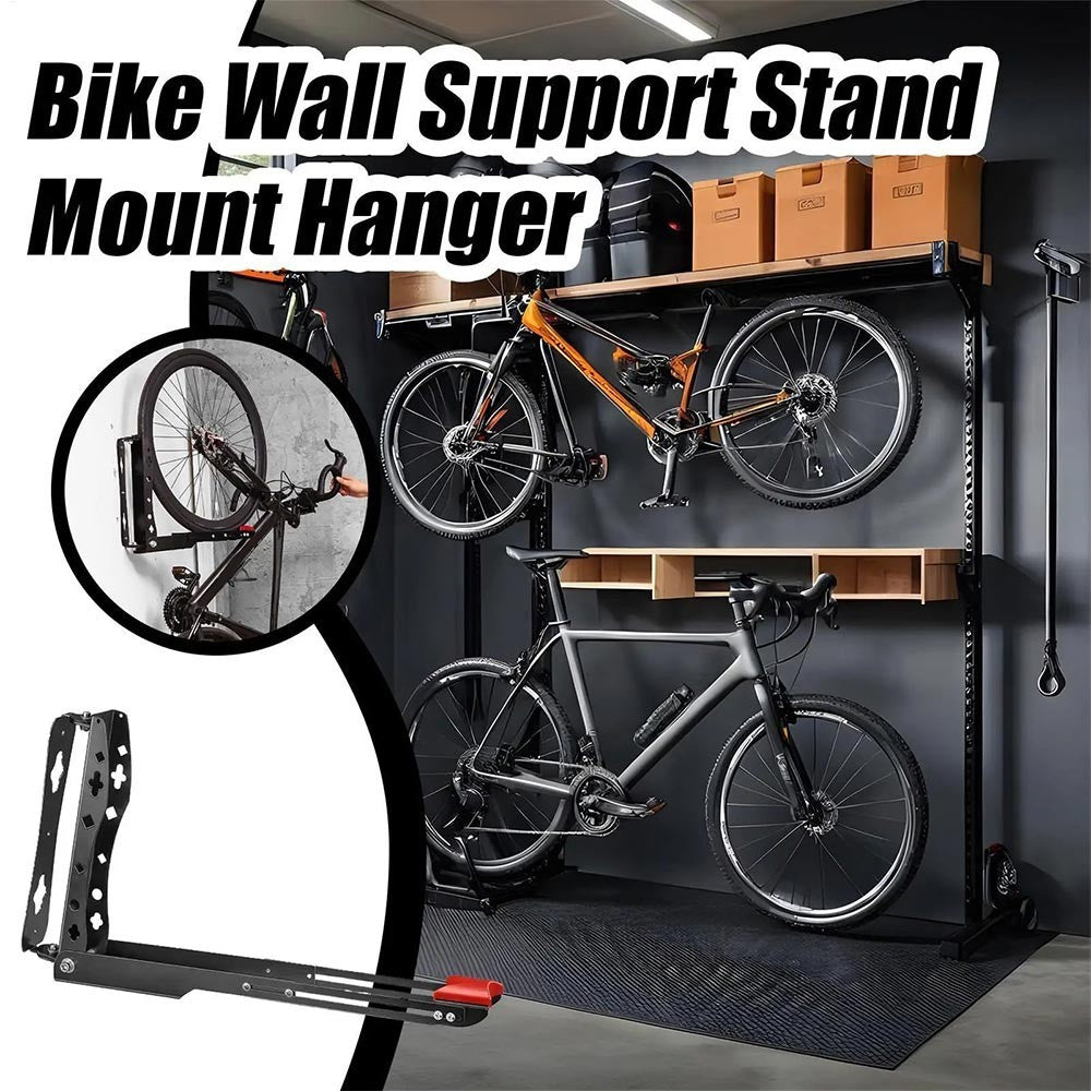 Heavy Duty Swivel Bike Rack Wall Mount with 180° Rotation Space-Saving Bike Rack