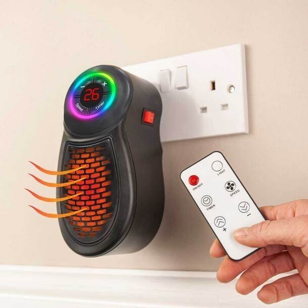Easylife GoHeater Duo Plug-In Electric Heater & Night-Light | Remote Timer UK