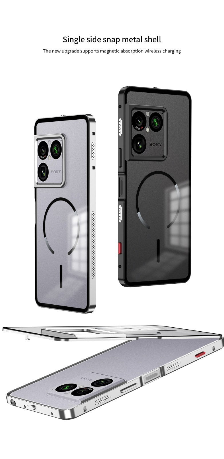 Hybrid Magnetic Metal Bumper Clear Matte Back Case For Sony Xperia 1 VIII 2026