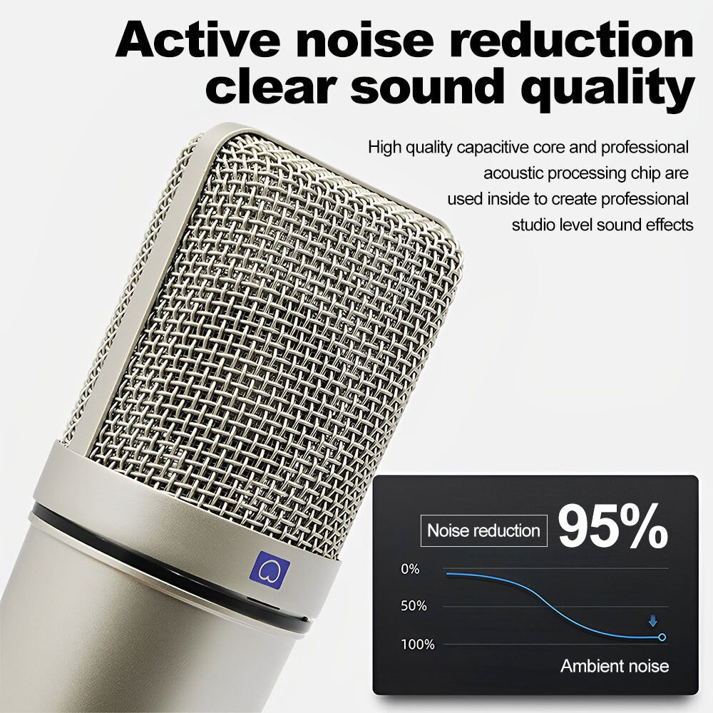 U87 Studio Condenser Microphone with Shock Mount Singing Recording Cardioid Mic