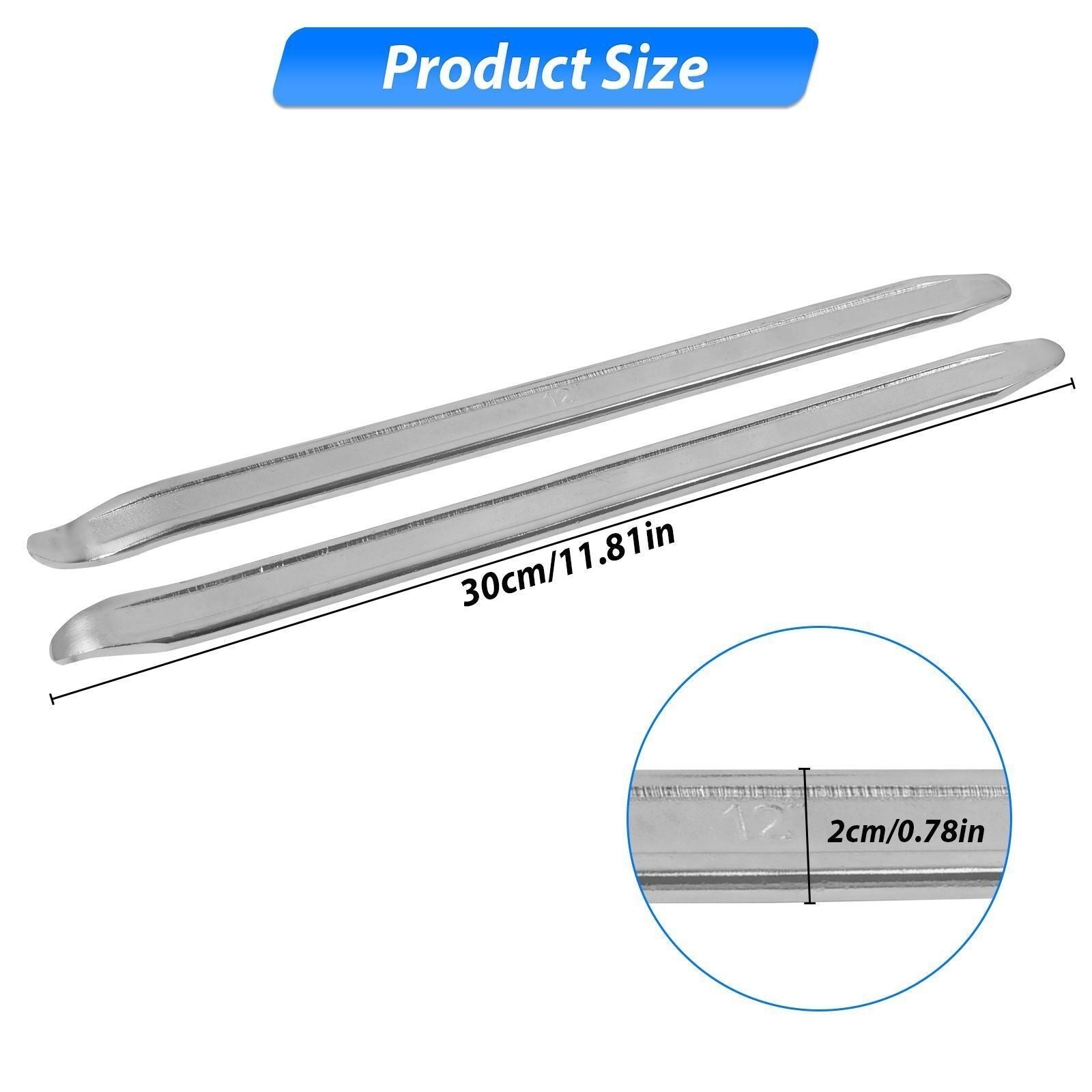 3PCS 12" TYRE LEVERS LONG HEAVY DUTY STEEL CHANGER REMOVER MOTORBIKE BIKE CYCLE