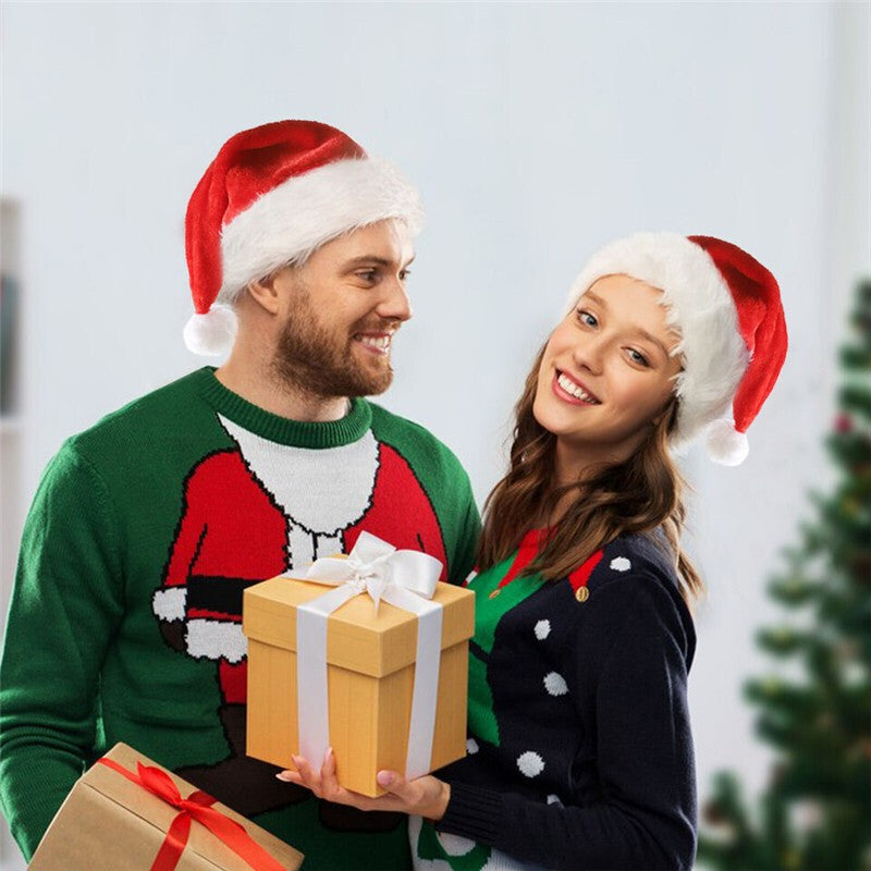 Christmas Hat Xmas Hat Headwear Props LED Santa Hat Light up Santa Hat