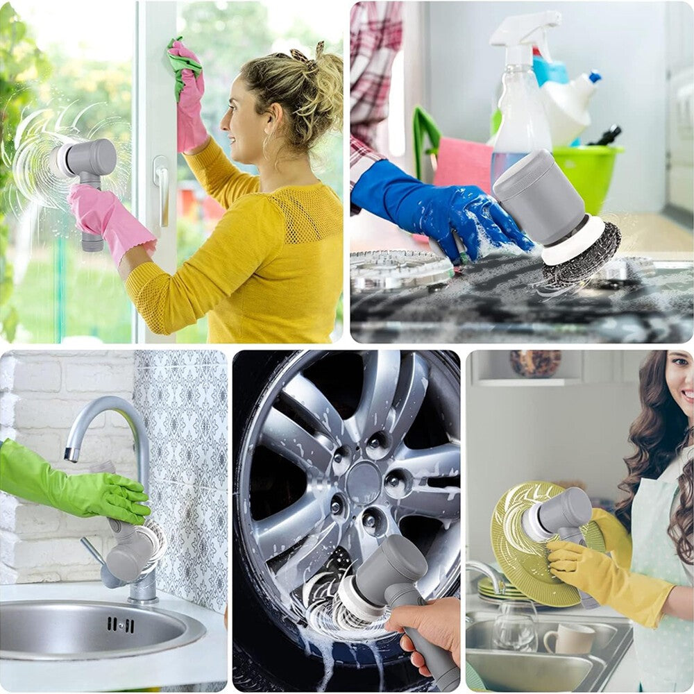 Cordless Electric Spin Scrubber Powerful Turbo Scrub Cleaning Brush Rechargeable