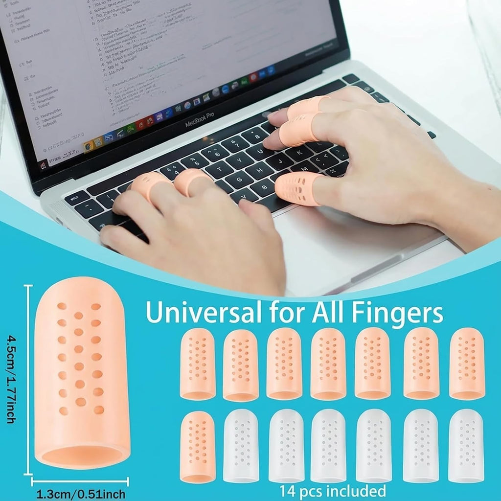 10pcs Gel Finger Cots - Breathable Silicone Finger Protectors with Hole