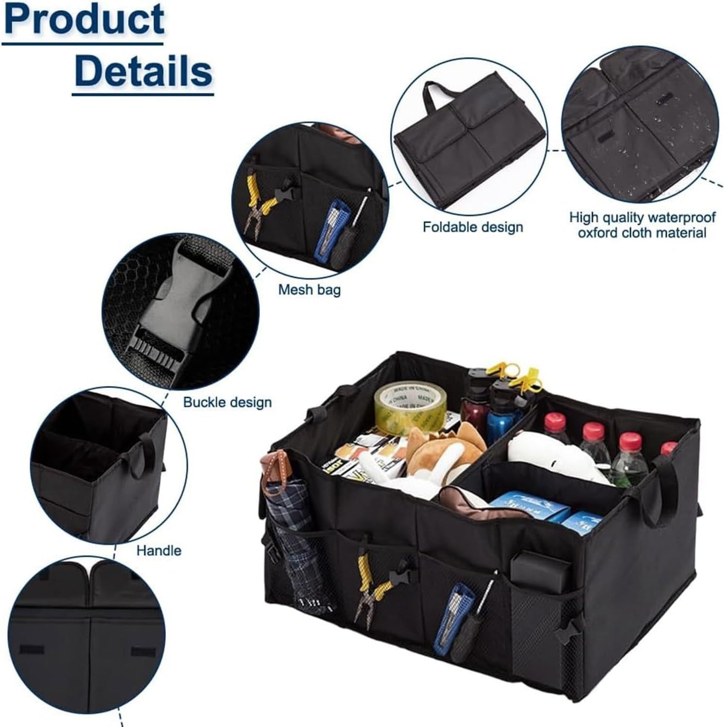 Foldable Car Boot Organiser Heavy Duty Storage Box Portable Vehicle Tidy