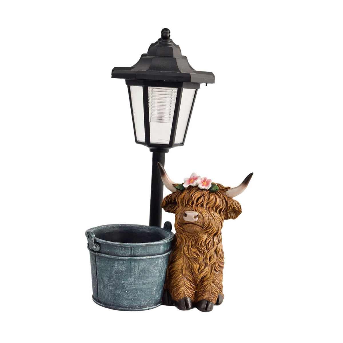 Cow Figurine with Solar Lighting for Outdoor Spaces And Gifts.*