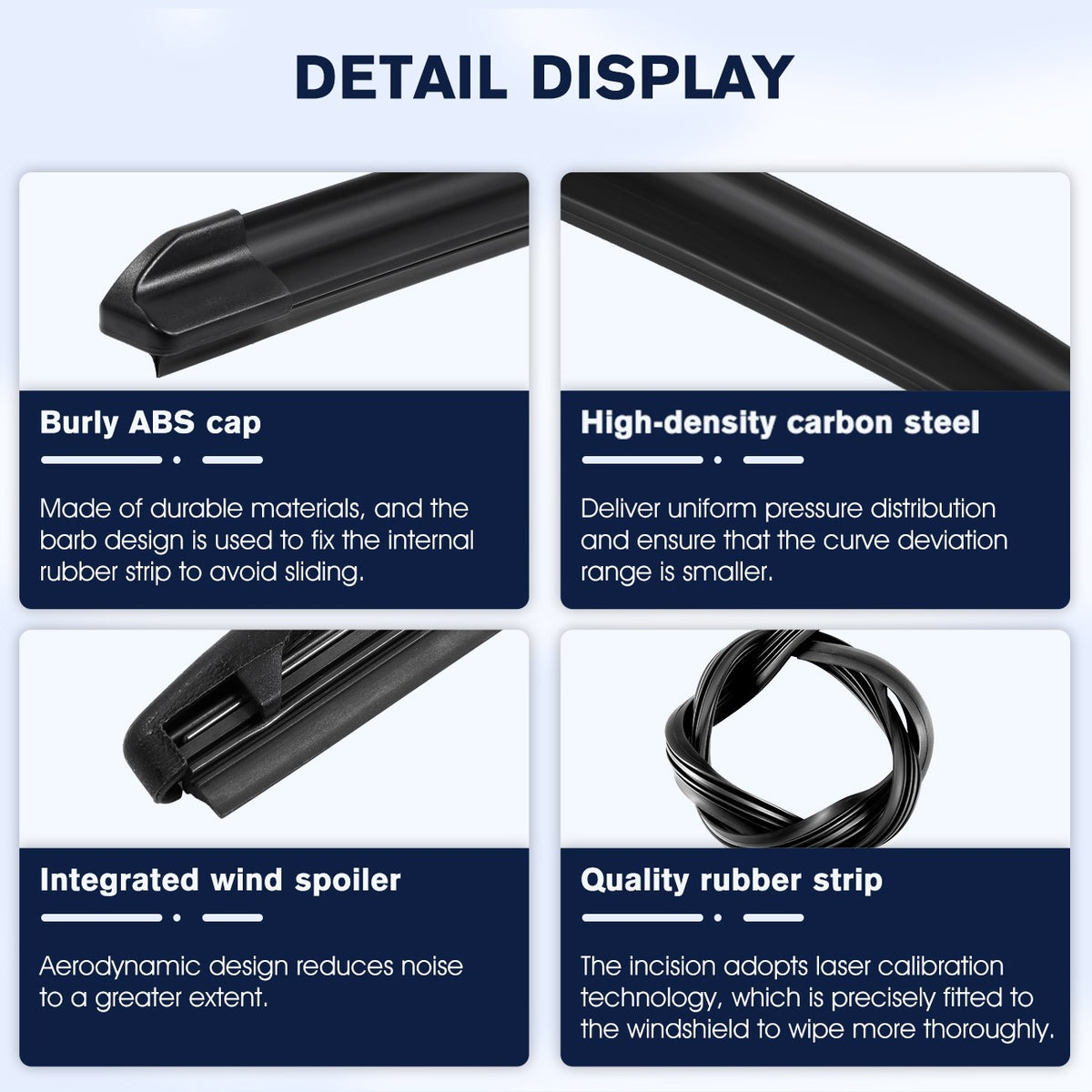 3Pcs Front Rear Windscreen Wiper Blades for Nissan Qashqai 2014-2021 New