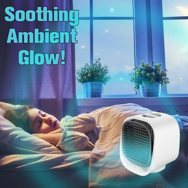 Portable Air Conditioner with LED Nightlight 3Speeds Small Air Cooler