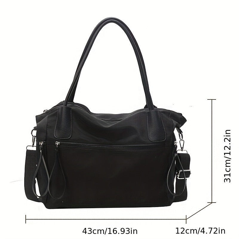 Women's Solid Color Large Capacity Tote Bag, Minimalist Fashion Casual Everyday