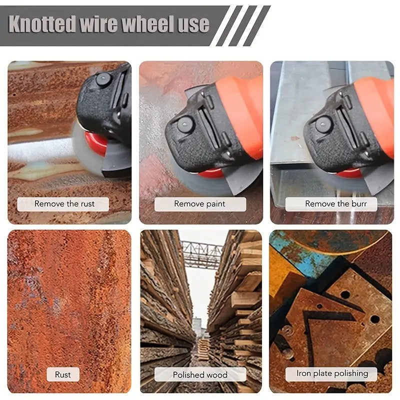 4PCS 4" TWISTED KNOT WIRE WHEELS FLAT BRUSH FOR ANGLE GRINDER REMOVE RUST UK