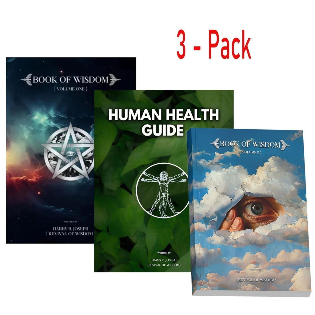 Harry B.Joseph 3-Book Set: Book Wisdom Vol 1 2 + Human Health Guide Paperback.