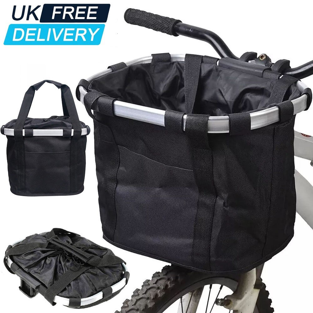 Bicycle Front Basket Foldable Bike Handlebar Bag Pet Carrier Frame Storage Pack