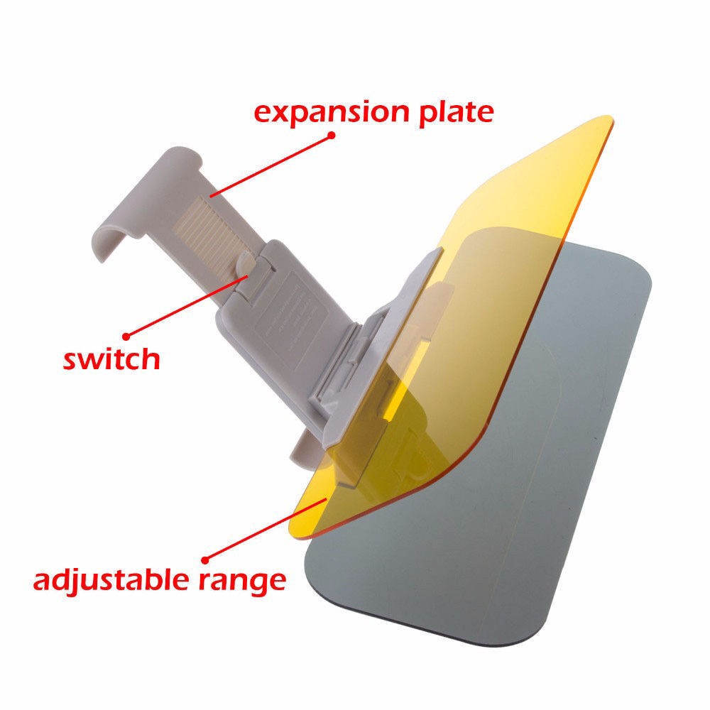 Car Sun Visor Shade Extender Clip on Day and night anti-glare mirror UK NEW