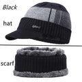 Men's Women's Winter Beanie Hat and Scarf Set Warm Fleece Knitted Cap Unisex UK