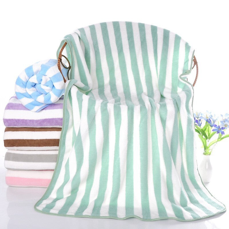 Small/Large Beach Towels Soft Absorbent Striped Towels Home Bath Towel