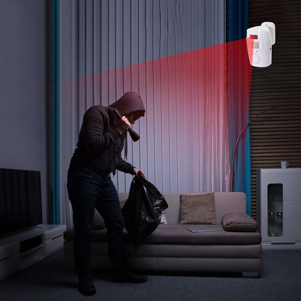 Wireless PIR Motion Sensor Alarm with 4 Remote Control Shed Home Garage Security