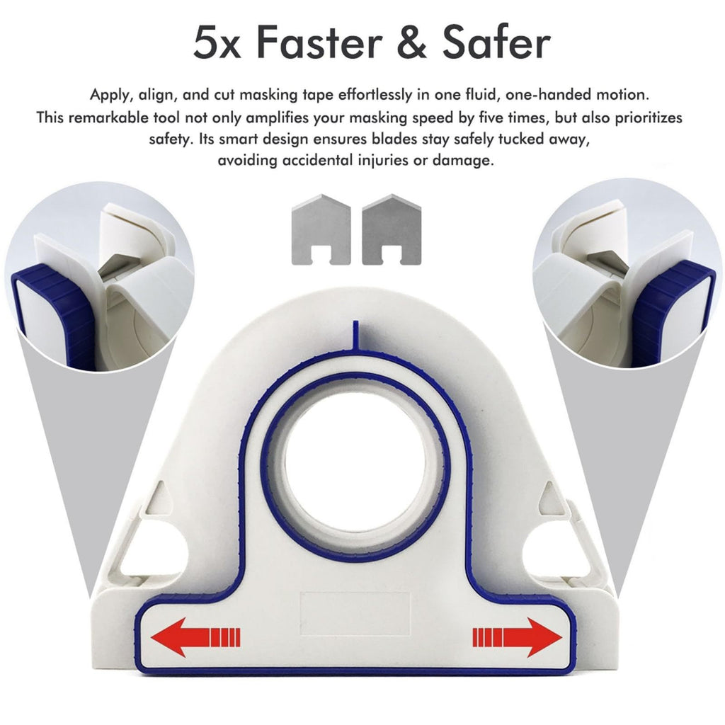 Masking Paint Tape Applicator Set, 25mm Width Blue Painter Tape Dispenser Tool