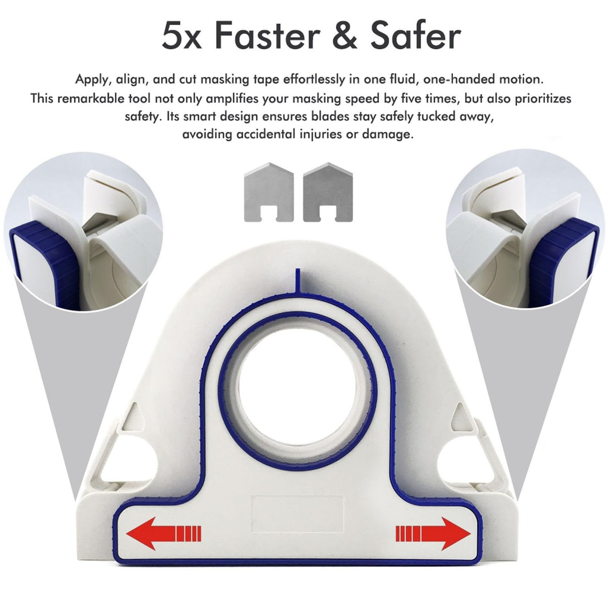 Masking Paint Tape Applicator Set, 25mm Width Blue Painter Tape Dispenser Tool