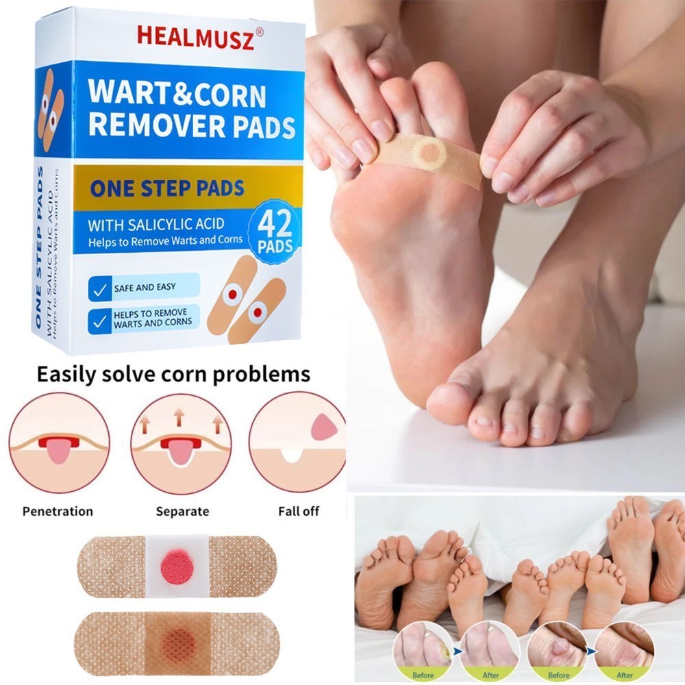 42 Pads Corn Removal Plasters Protective Foot Plaster Pads Patches Wart Plantar