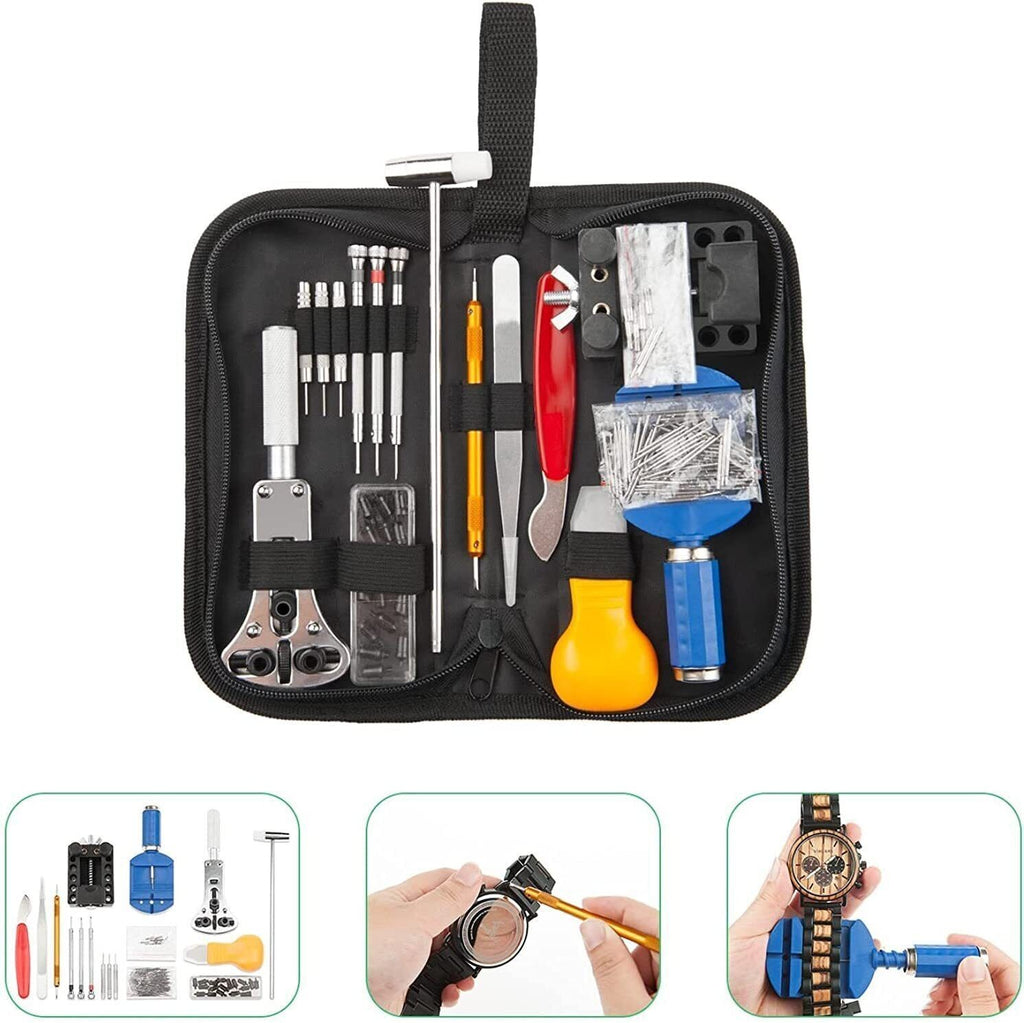 147PCS Watch Repair Tool Kit For Battery Replacement Band Tool Link Pin Remover