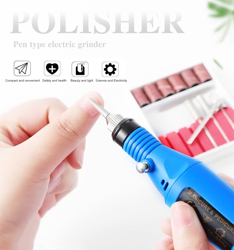 UK Electric Machine Manicure Nail Drill Set Pedicure Portable Nail Buffer File