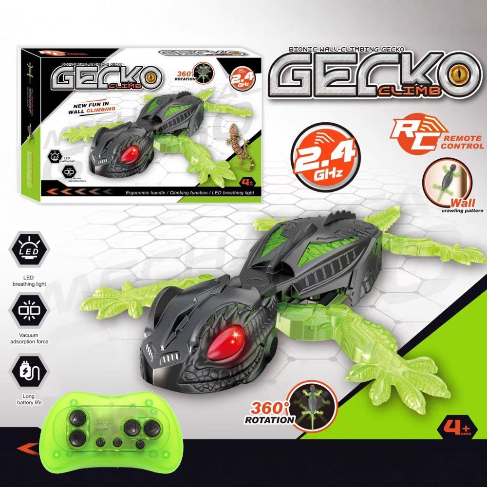 Wall Climbing Gecko Toy Rechargeable RC Robot-Drives on Walls Kids Gift Xmas