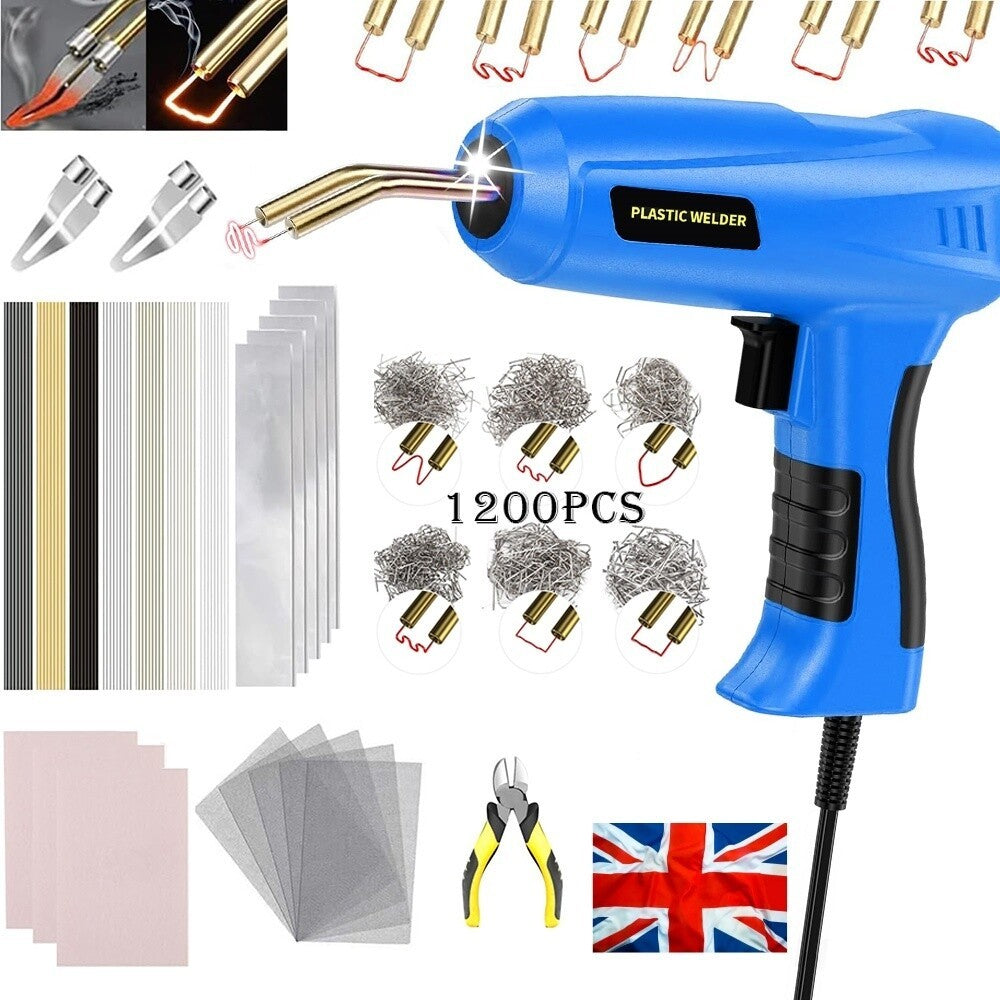 200W Hot Stapler Plastic Repair Welder Car Bumper Welding Machine Kit 1200Staple